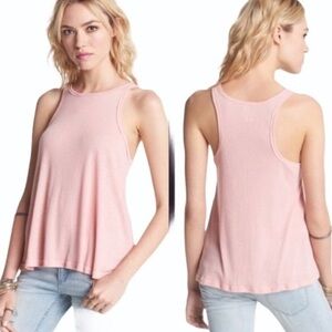 Free People ribbed racerback tank top bubblegum cotton candy pink size xs USA